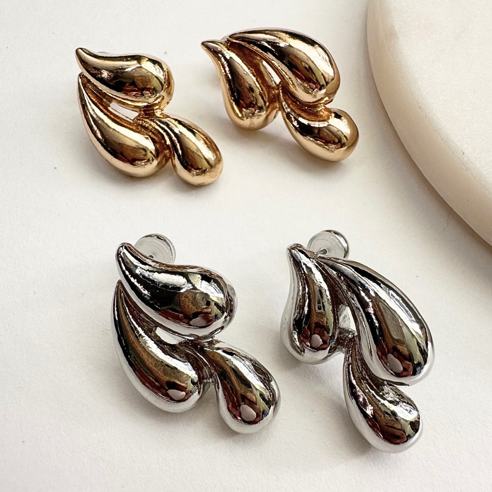 Rumi Earrings - Gold and Silver Teardrop Earrings